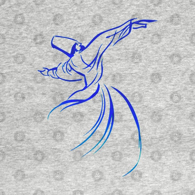 Dervish Calligraphy Style Blue Hue Vector Art by taiche